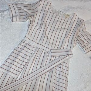 Striped White and Rose Pink Dress